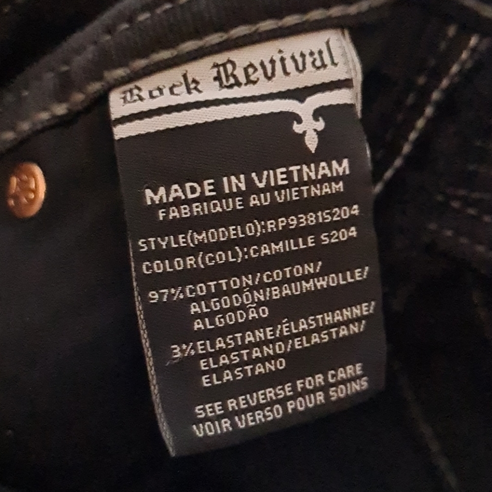 Rock REVIVAL - Skinny Jeans Coated Moto Camille size 24 - Picture 11 of 13